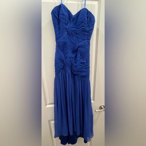 High low mermaid cobalt blue dress formal size 0